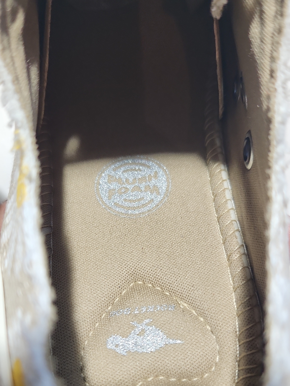 Women's Daisy Print Canvas Sneakers - White & Yellow - Picture 4 of 6